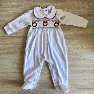 Nellapima Smocked Christmas footie